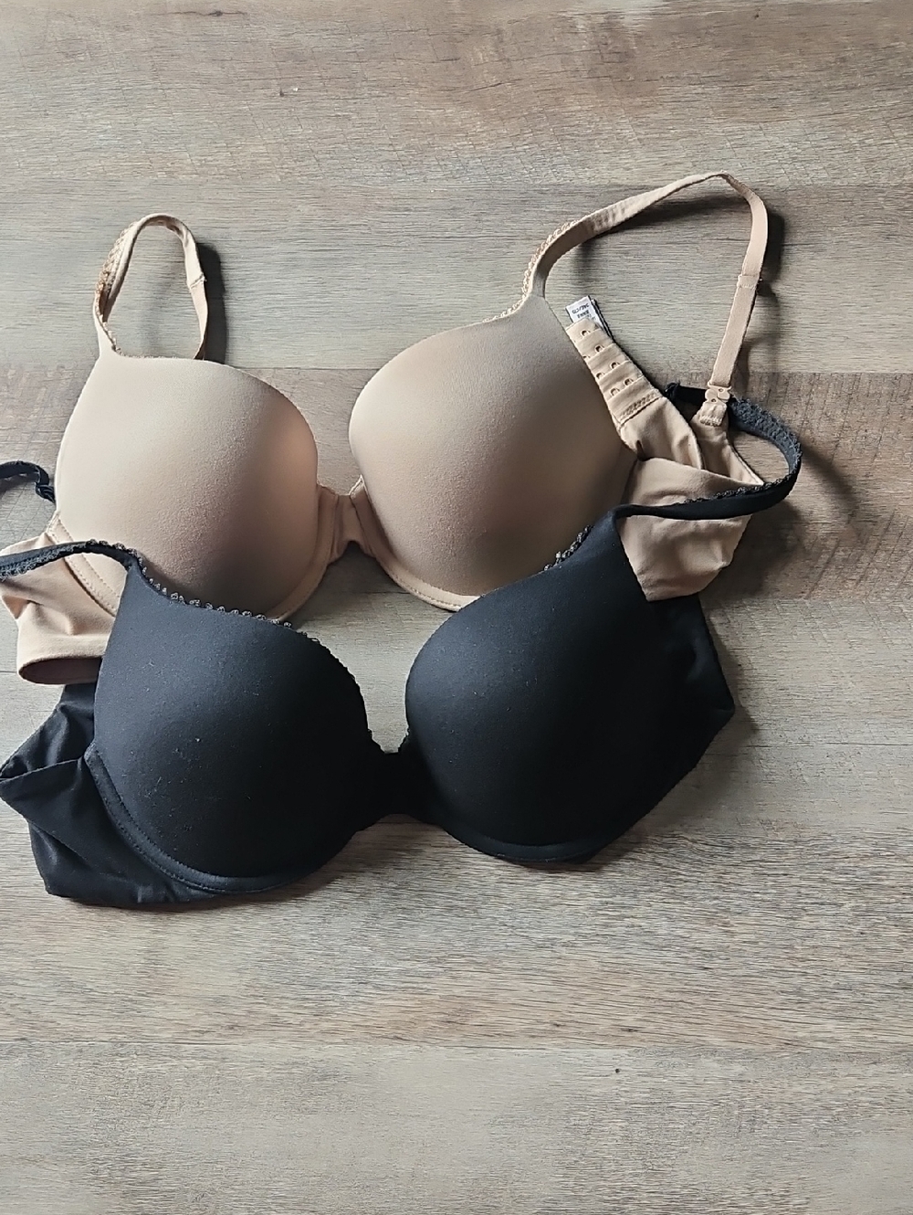 34C Body By Victoria Wired Push Up Bras Black And Nude